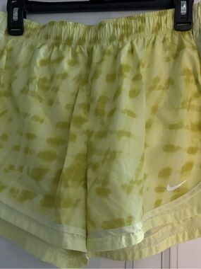 Nike Women’s Yellow-Green Tie-Dye Athletic Shorts
